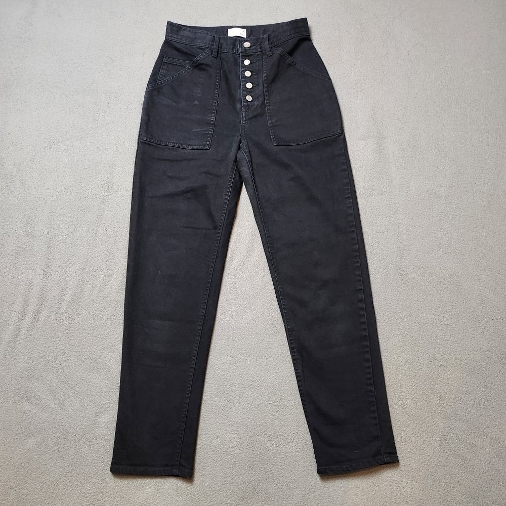 Wilfred Modern Utility carrot/ barrel leg Jeans Sz 4 Black Jeans Button Fly